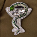 Брошки медичні ручної роботи – Легені, Келих Гігеї, Кадуцей, Мікроскоп, Стетоскоп, Дерматоскоп - Келих Гігеї (срібний)