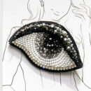 Брошки медичні ручної роботи – Серце, Око, УЗД, ДНК, Матка, Лелека, Дерево - Око (срібно-чорне)