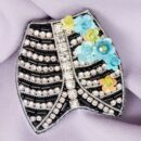 Брошки медичні ручної роботи – Легені, Келих Гігеї, Кадуцей, Мікроскоп, Стетоскоп, Дерматоскоп - Легені з квіточками