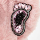 Брошки ручної роботи (для б'юті-майстра) – Лак, Помада, Брова, Стопа, Палітра, Лазер - Стопа (чорний/рожевий)