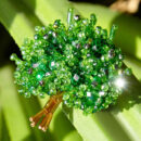 Брошки медичні ручної роботи – Серце, Око, УЗД, ДНК, Матка, Лелека, Дерево - Зелене дерево