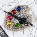 Брошки ручної роботи (для б'юті-майстра) – Лак, Помада, Брова, Стопа, Палітра, Лазер - Палітра з пензликами