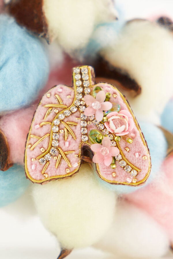 Брошки медичні ручної роботи – Легені, Келих Гігеї, Кадуцей, Мікроскоп, Стетоскоп, Дерматоскоп