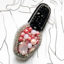 Брошки ручної роботи (для б'юті-майстра) – Лак, Помада, Брова, Стопа, Палітра, Лазер - Лак (рожевий)