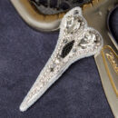 Брошки ручної роботи (для перукаря) – Ножиці - Ножиці срібні (закриті)