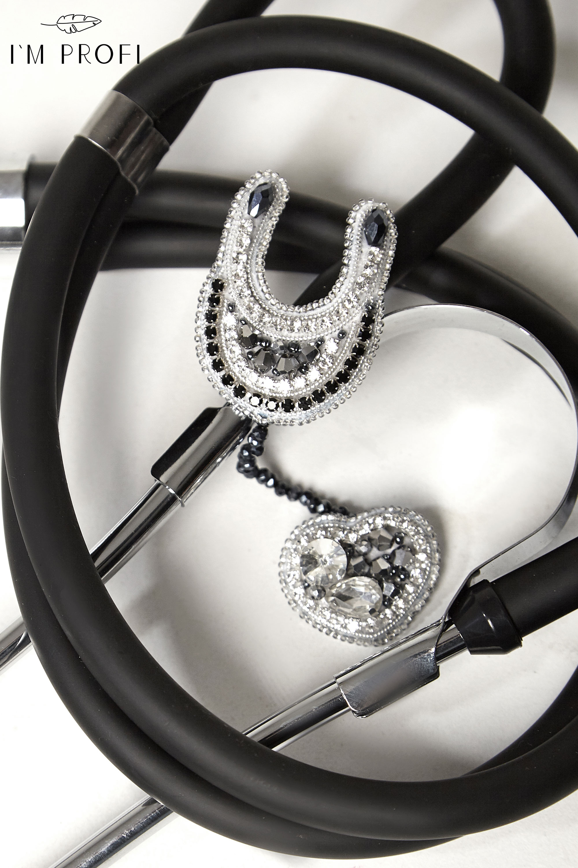 Брошки медичні ручної роботи – Легені, Келих Гігеї, Кадуцей, Мікроскоп, Стетоскоп, Дерматоскоп - Зображення 15