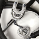 Брошки медичні ручної роботи – Легені, Келих Гігеї, Кадуцей, Мікроскоп, Стетоскоп, Дерматоскоп - Стетоскоп – підкова і сердечко (срібло)