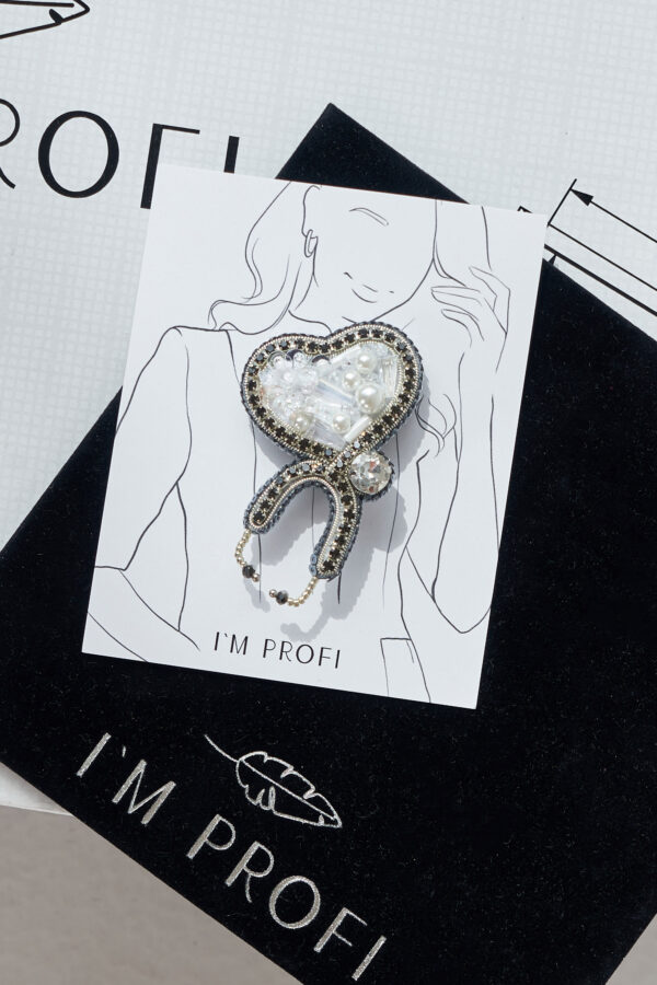 Брошки медичні ручної роботи – Легені, Келих Гігеї, Кадуцей, Мікроскоп, Стетоскоп, Дерматоскоп