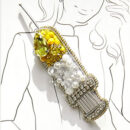 Брошки ручної роботи – Шприц (для лікаря, медсестри, косметолога) - Шприц (срібно-жовтий)