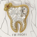 Брошки ручної роботи – Зуби (для стоматолога) - Зуб (золото)