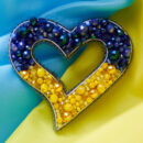 Брошки ручної роботи – Україна в серці - Україна – Сердечко #1