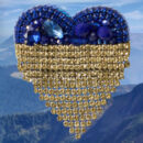 Брошки ручної роботи – Україна в серці - Україна – Сердечко #3