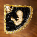 Брошки медичні ручної роботи – Серце, Око, УЗД, ДНК, Матка, Лелека, Дерево - Знімок УЗД