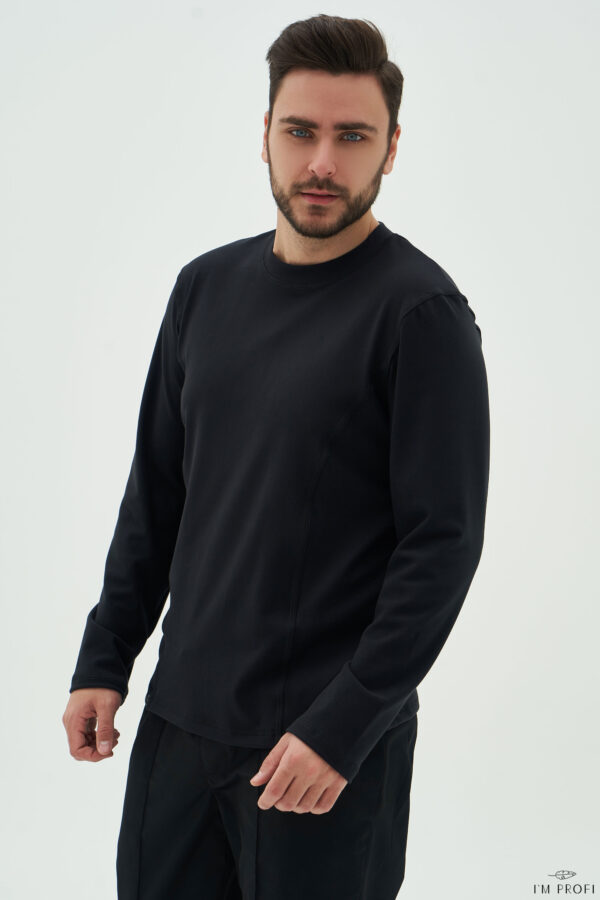 Термобілизна чоловіча, кофта (лонгслив) для медика – P146 - Чорний