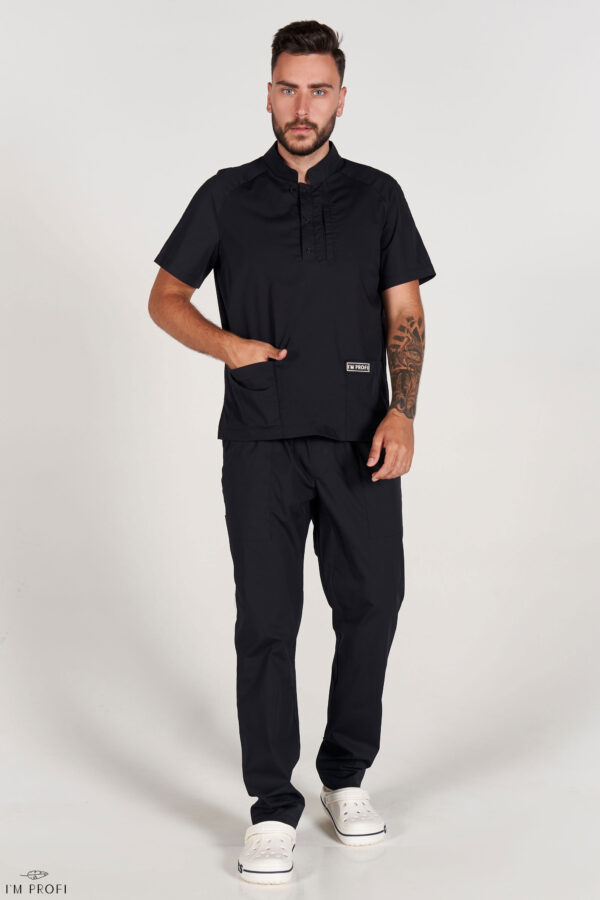 Чоловічий медичний костюм – P129 - Чорний