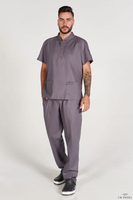 Improfi P129 Mens Scrub Set Dark Grey 01