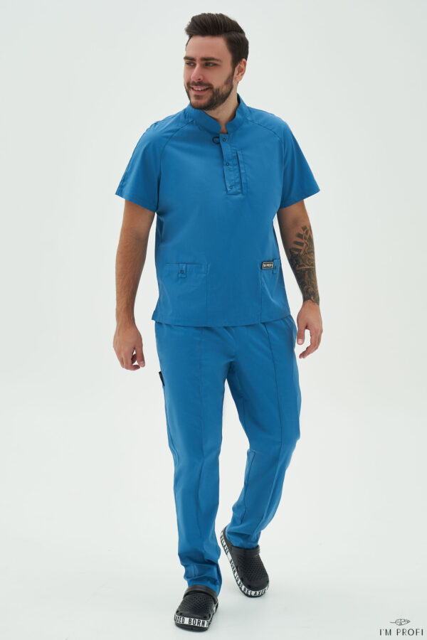 Чоловічий медичний костюм – P129 - Морська хвиля