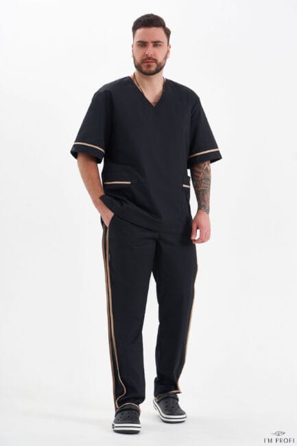 Improfi P202 Mens Scrub Set Black 01