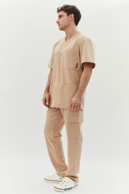 Improfi P251 Mens Scrub Set Beige 01