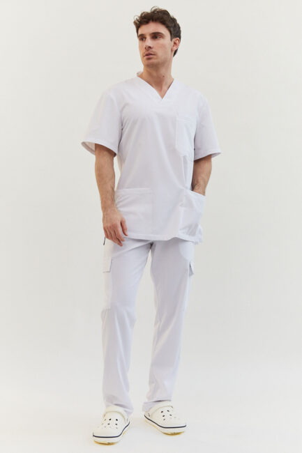 Improfi P251 Mens Scrub Set White 01