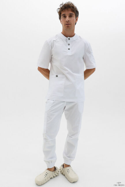 Improfi P257 Mens Scrub Set White 01