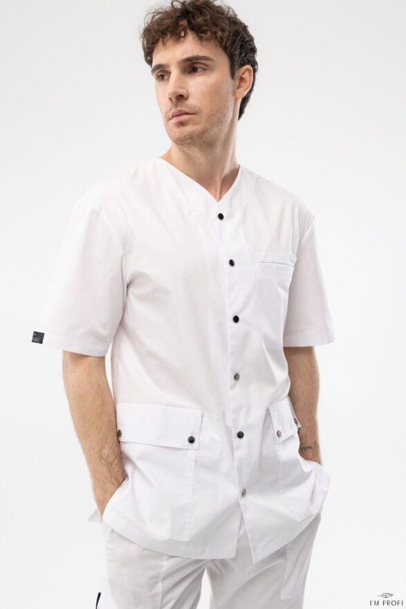 Improfi P277 Mens Scrub Set White 03