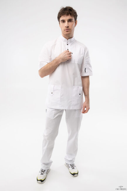 Improfi P282 Mens Scrub Set White 01