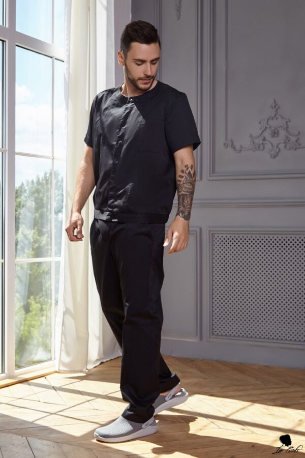 Чоловічий медичний костюм – P59 - Чорний