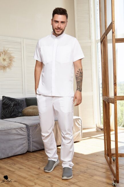 Improfi P66 Mens Scrub Set White 01