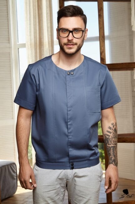 Improfi P59t Mens Scrub Top Glaucous 01