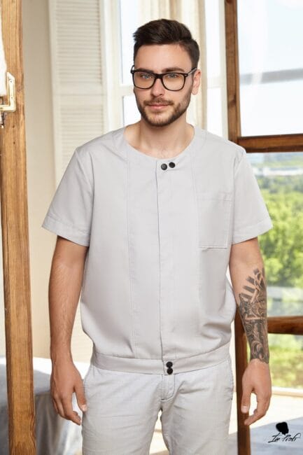 Improfi P59t Mens Scrub Top Grey 01