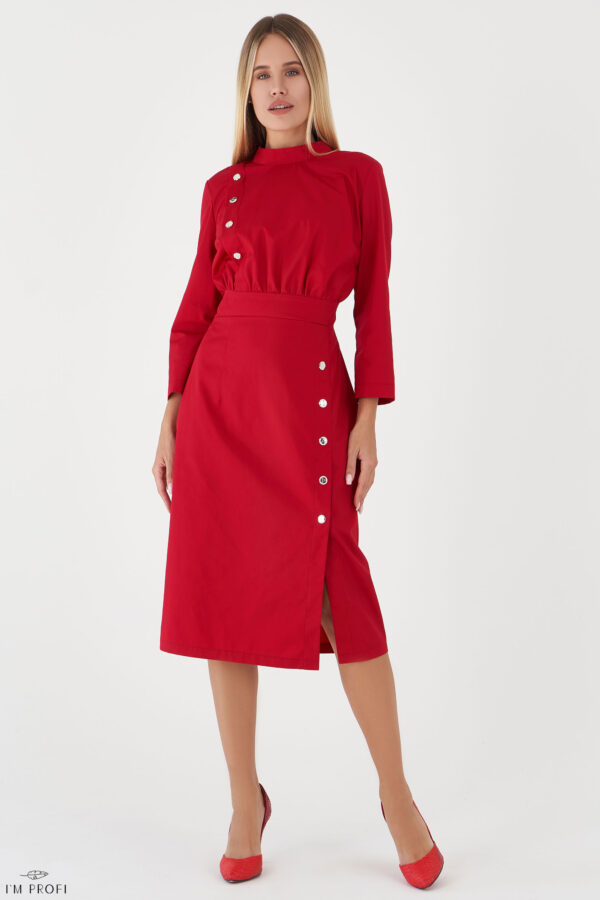 Елегантне медичне плаття – P139 - Червоний
