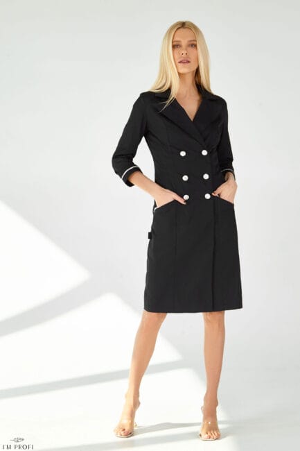 Improfi P107 Lab Coat Black 01