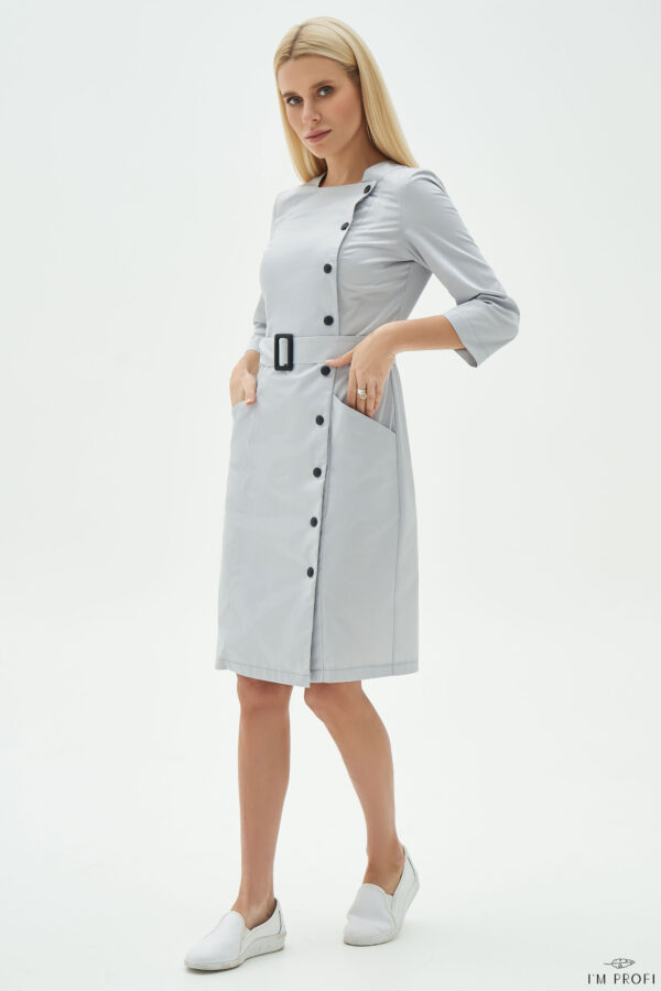 Жіночий медичний халат – P147 - Сірий