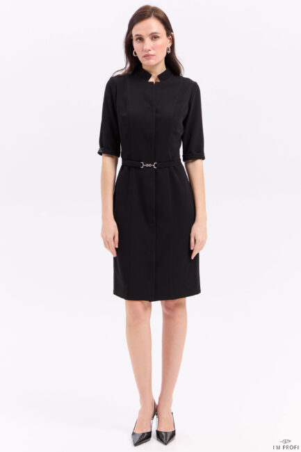 Жіночий медичний халат – P307 - Чорний