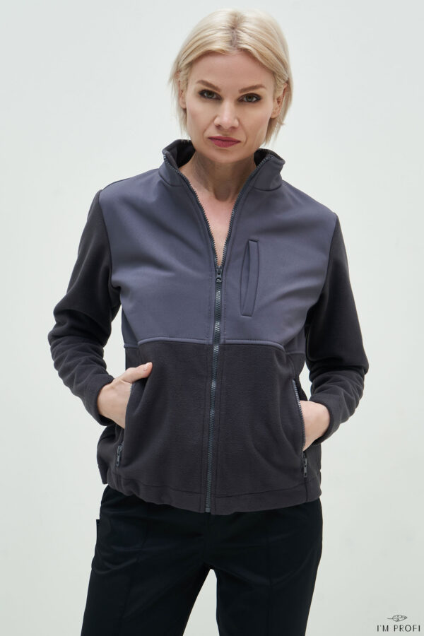 Кофта флісова на змійці – P155 - Темно-сірий
