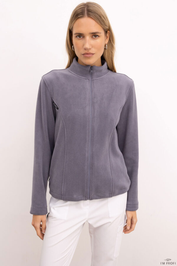 Кофта з плюшевого флісу на блискавці – P304 - Сірий