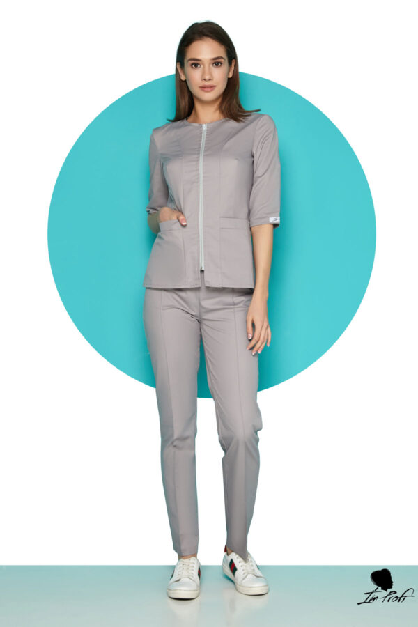 Жіночий медичний костюм – P11 - Темно-сірий
