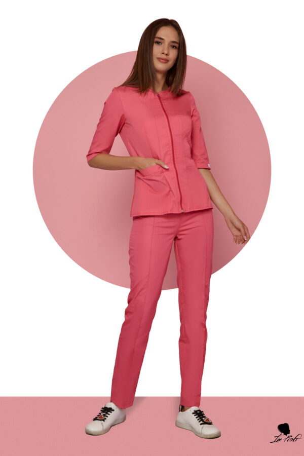 Жіночий медичний костюм – P11 - Малиновий