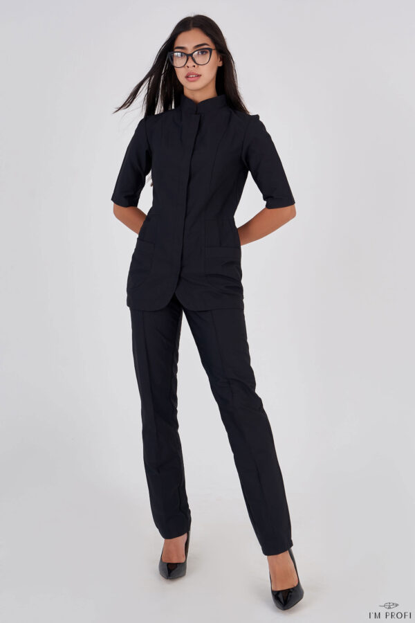Елегантний жіночий медичний костюм – P13 - Чорний