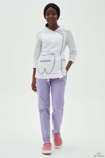 Improfi P144 Scrub Set White Lilac 01