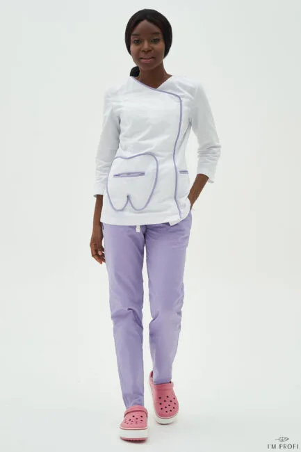 Improfi P144 Scrub Set White Lilac 01