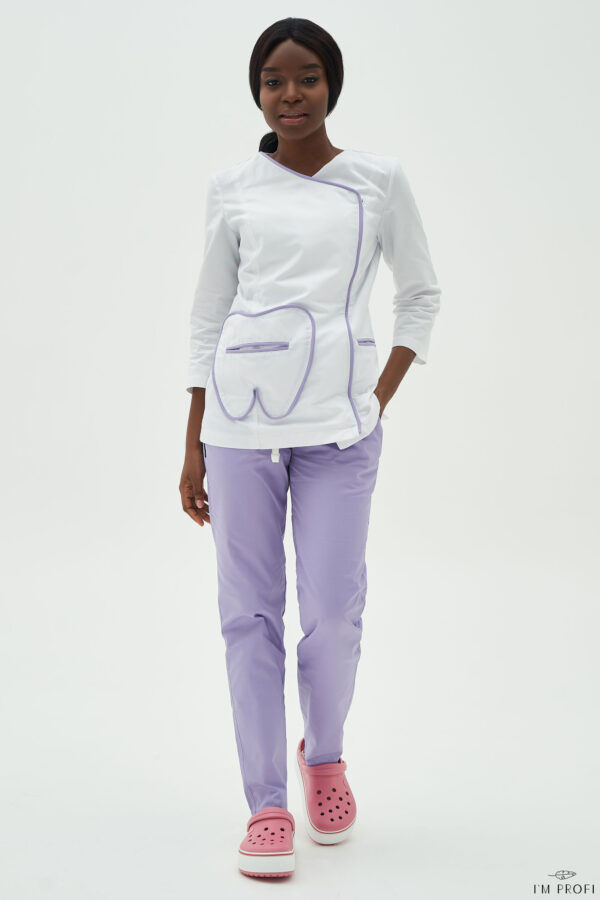 Костюм стоматолога жіночий – P144 - Бузковий