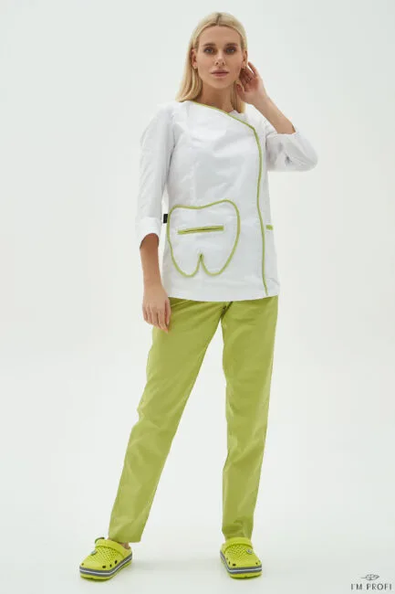 Improfi P144 Scrub Set White Lime 01