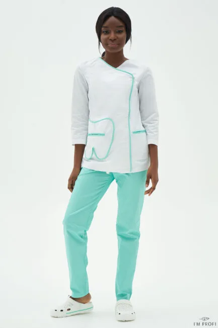 Improfi P144 Scrub Set White Mint 01