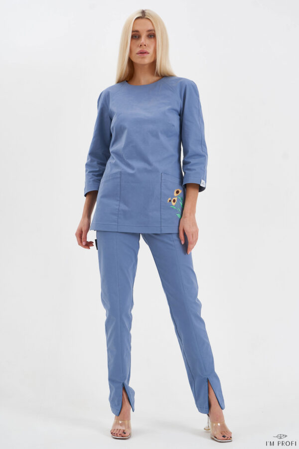 Костюм медичний жіночий – P184 - Сизий