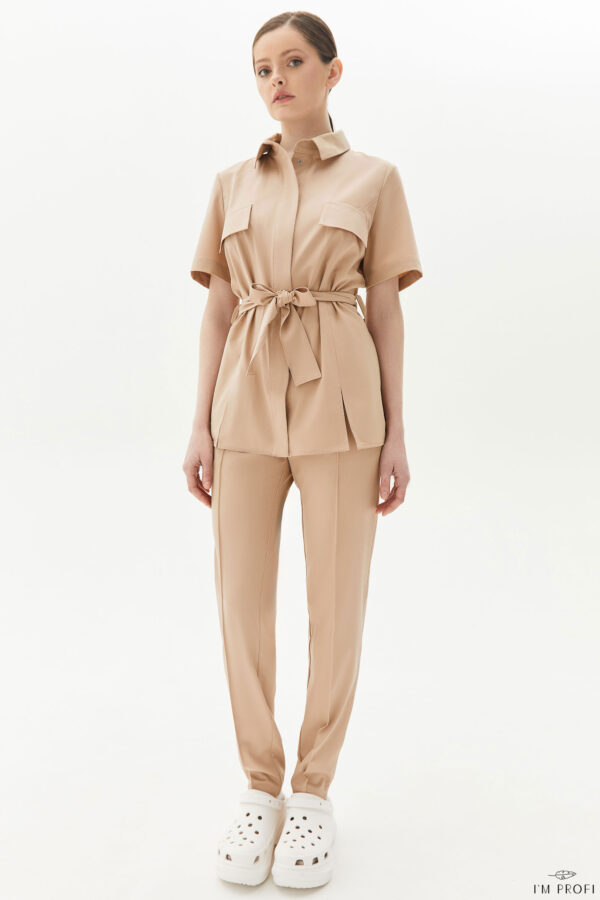 Костюм медичний жіночий – P248 - Бежевий