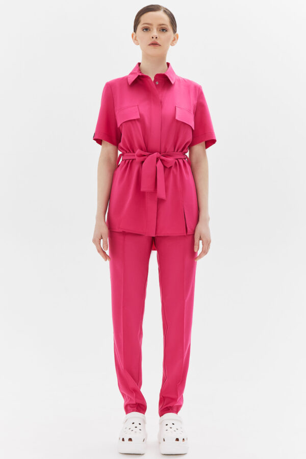 Костюм медичний жіночий – P248 - Малиновий