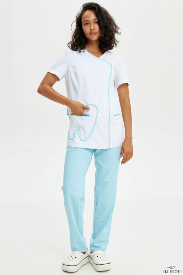 Костюм стоматолога жіночий – P252 - Блакитний