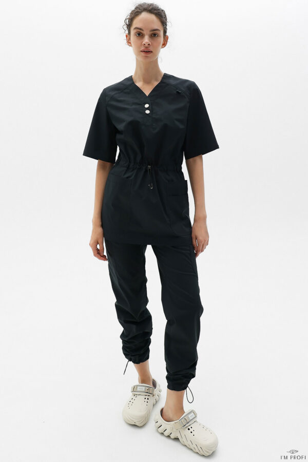 Жіночий медичний костюм – P258 - Чорний